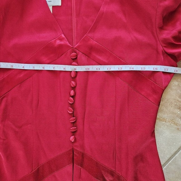 Danny & Nicole Red 1 Pc Dress Suit Size 6 Career, Church Suit Vintage 90s - Picture 13 of 15